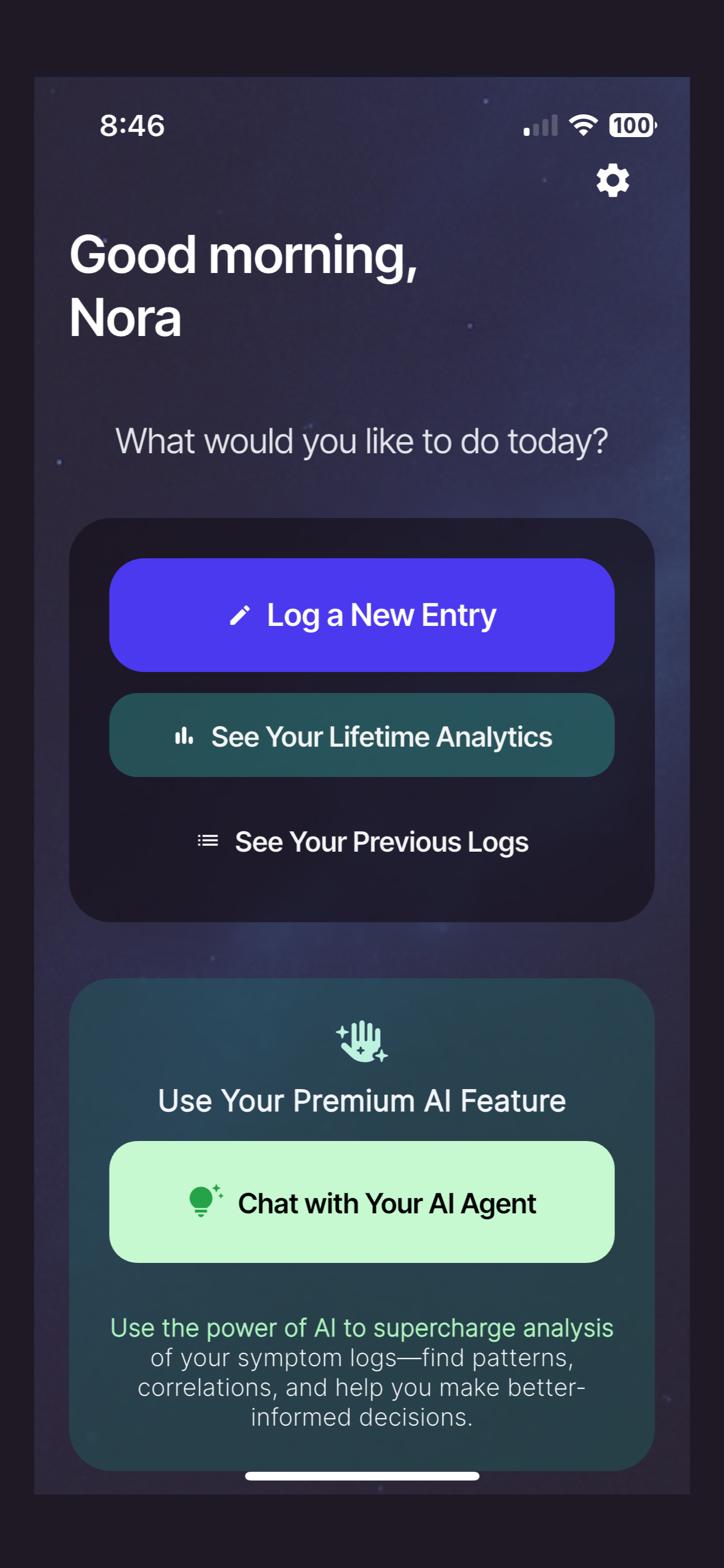 NerveCenter home screen